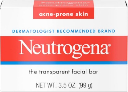 Picture of Neutrogena Facial Cleansing Bar for Acne-Prone Skin, 3.5 oz | Gentle Non-Medicated Daily Cleanser, Non-Comedogenic Transparent Soap with Glycerin, No Dyes or Detergents