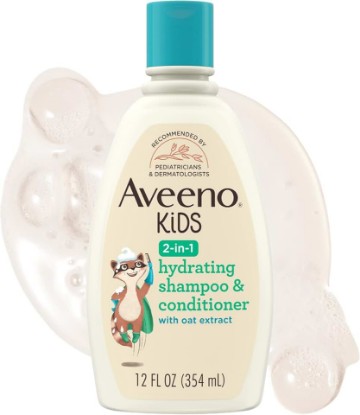 Picture of Aveeno Kids Shampoo & Conditioner, Hypoallergenic, 12 fl. oz | Kids Shampoo & Conditioner with Oat Extract, Condition & Detangle Kids Hair, Sensitive Skin and Scalp, Hypoallergenic