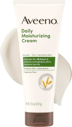 Picture of Aveeno Daily Moisturizing Cream Face, Hand, Body Moisturizer with Prebiotic Oat & Shea Butter, for Normal to Dry or Sensitive Skin, Hydrates for 48 Hours, Fragrance-Free & Non-Comedogenic, 7.5 Fl Oz