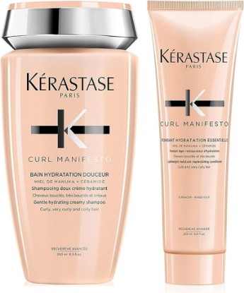 Picture of Kerastase Curl Manifesto Hydratation Douceur Shampoo & Conditioner Set For All Wavy, Curly and Coily Hair - Removes Build-Up, Hydrates Curls and Softens With Frizz Control