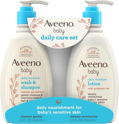 Picture of Aveeno Baby Daily Care Gift Set, 2 Items | Daily Moisturizing Body Lotion, Gentle 2-in-1 Baby Bath Wash & Shampoo, Hypoallergenic, No Added Parabens