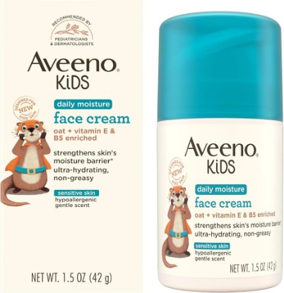 Picture of Aveeno Kids Daily Moisture Face Cream, 1.5 oz | Oat, Vitamin E & B5, Face Cream for Sensitive Facial Skin, Strengthens Skin's Moisture Barrier, Ultra-Hydrating, Non-Greasy