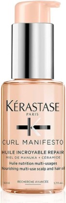 Picture of KÉRASTASE Curl Manifesto Sublime Repair Hair & Scalp Oil, Soothes & Strengthens Hair, Soothes Dry Scalp, Anti-Frizz for All Wavy, Curly, Very Curly & Coily Hair, 1.7 Fl Oz