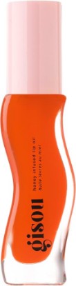 Picture of Gisou Honey Infused Lip Oil (0.27 Fl Oz) - Mango Passion Punch | Sheer hot coral shade, mango & passionfruit scent, intense hydration & glossy shine, no stickiness
