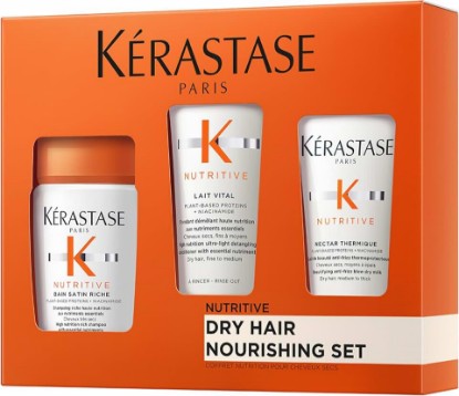 Picture of Kérastase Nutritive Discovery Set For Dry Hair - Nourishing Mini Shampoo, Conditioner and Leave In, Controls Frizz and Enhances Shine With Niacinamide