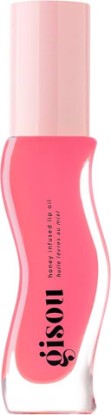 Picture of Gisou Honey Infused Lip Oil (0.27 Fl Oz) - Raspberry Swirl | Sheer & milky cool pinky shade, sweet raspeberries & cream scent, intense hydration & glossy shine, no stickiness