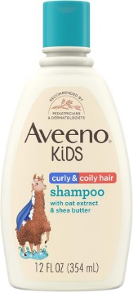 Picture of Aveeno Kids Curly & Coily Hair Shampoo, 12 fl. oz | Hydrating Shampoo for Type 3 & 4 Hair, For Sensitive Scalps, Oat Extract & Shea Butter, No Added Parabens