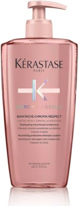 Picture of Kerastase Chroma Absolu Chroma Respect Shampoo Riche For Sensitized or Damaged Color-Treated Hair - Protects and Nourishes Medium To Thick Hair, with Lactic Acid, 16.9 Fl Oz