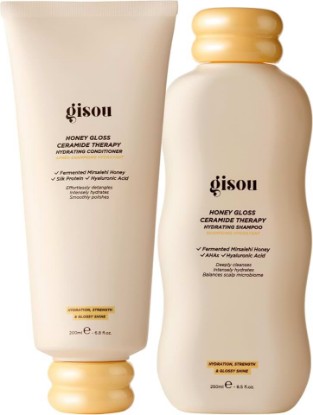 Picture of Gisou Honey Gloss Hair Wash Duo - Hydrating Shampoo & Conditioner with Fermented Mirsalehi Honey, Biomimetic Ceramides & Hyaluronic Acid, Strength & Glossy Shine, For All Hair Types