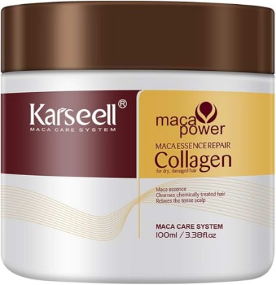 Picture of Karseell Collagen Hair Treatment for Dry Damaged Hair, 3.38floz | Deep Repair Conditioning Argan Oil Collagen Hair Mask Essence All Hair Types