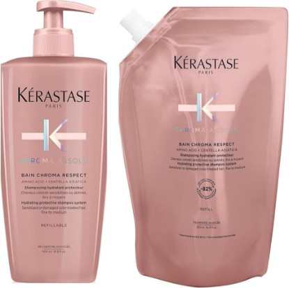 Picture of Kerastase Chroma Absolu Chroma Respect Shampoo & Conditioner Set For Sensitized or Damaged Color-Treated Hair - Protects and Hydrates With Glycerin and Hyaluronic Acid
