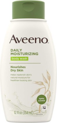 Picture of Aveeno Daily Moisturizing Body Wash with Soothing Oat, Creamy Shower Gel, Soap-Free and Dye-Free, Light Fragrance, 12 fl. oz