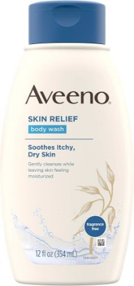Picture of Aveeno Skin Relief Fragrance-Free Body Wash with Oat to Soothe Dry Itchy Skin, Gentle, Soap-Free & Dye-Free for Sensitive Skin, 12 fl. oz (Pack of 2)