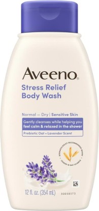 Picture of Aveeno Stress Relief Body Wash, Lavender Scent, 12 fl. oz | Prebiotic Oat, Sensitive Skin, Gently Cleanses, Helps You Feel Calm & Relaxed, Soap-Free, Paraben-Free