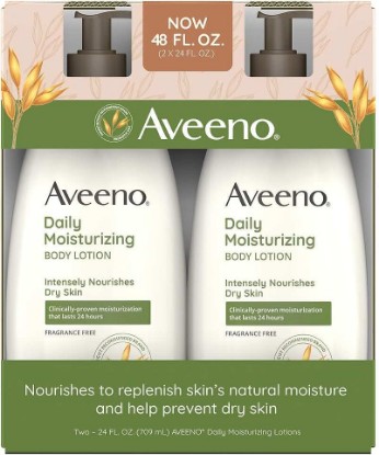 Picture of Aveeno Daily Moisturizing Body Lotion for Dry Skin, (2x24 FL. OZ (48 FL. OZ.)