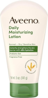 Picture of Aveeno Daily Moisturizing Body Lotion, Fragrance-Free, 5 oz | For Dry Sensitive Skin, Non-Greasy, Light & Creamy, Prebiotic Oat, Nourishes & Strengthens Skin's Moisture Barrier GreenCircle Sustainable Energy Practices
