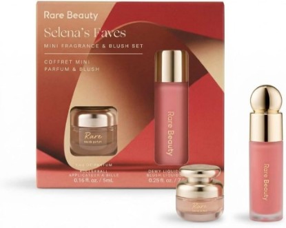 Picture of Rare Beauty Selena's Faves Mini Fragrance & Blush Set - EAU De Parfum Rollerball (.16 Fl Oz) and Liquid Blush in Happy (.25 Oz)