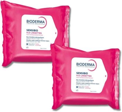Picture of Bioderma Sensibio H2O Wipes - Cleansing and Makeup Removing - Skin Soothing - for Sensitive Skin - 25 Wipes