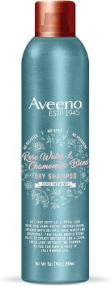 Picture of Aveeno Rose Water & Chamomile Blend Gentle Dry Shampoo for Sensitive Scalp & Soft Hair, Sulfate Free Dry Shampoo, Paraben & Dye-Free, 5 Fl Oz
