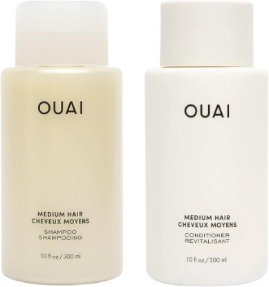 Picture of OUAI Medium Hair Shampoo and Conditioner Set (10 Fl Oz) | Sulfate Free Shampoo and Conditioner for Women & Men - Made with Keratin & Shea Butter - Free of Parabens & Phthalates