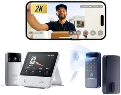 Picture of SwitchBot Lock Vision Pro Smart Lock, 3D Face Recognition + Palm Vein + Fingerprint, Keyless Entry Deadbolt for Front Door, 12-Month Battery, WiFi No Hub, Auto-Lock, Matter, Apple Home, Alexa, Google