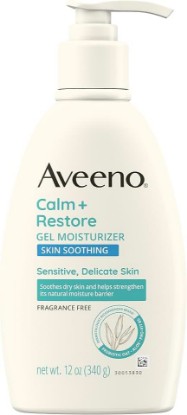 Picture of Aveeno Calm + Restore Body Moisturizer Gel, Fragrance Free, 12 oz | For Sensitive, Delicate Skin, Lightweight Daily Dry Skin Healing Moisturizer with Prebiotic Oat, Aloe & Pro-Vitamin B5