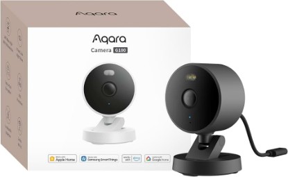 Picture of Aqara 2K Indoor/Outdoor Security Camera G100, HomeKit Secure Video, Black | 2-Way Audio, Spotlight Color/IR Night Vision, AI Detection, 140° FOV, Wi-Fi 6, Supports HomeKit, Alexa, Google and IFTTT