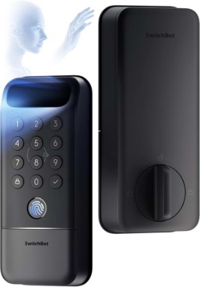 Picture of SwitchBot Lock Vision Pro Smart Lock, 3D Face Recognition + Palm Vein + Fingerprint, Keyless Entry Deadbolt for Front Door, 12-Month Battery, WiFi No Hub, Auto-Lock, Matter, Apple Home, Alexa, Google