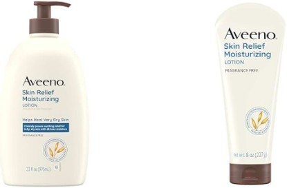 Picture of Aveeno Skin Relief Moisturizing Lotions with Triple Oat Complex for Dry Skin, 33 fl oz and 8 fl oz
