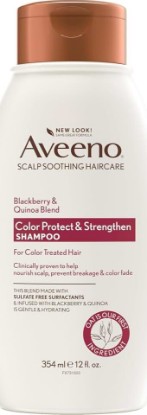 Picture of OGX Aveeno Color Protect Strengthen+ Blackberry Quinoa Shampoo, Fresh, 12 Fl Oz