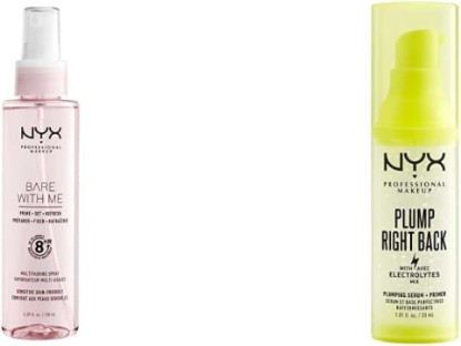 Picture of NYX PROFESSIONAL MAKEUP Plump Right Back Plumping Serum & Primer, With Hyaluronic Acid & Bare With Me Multitasking Primer & Setting Spray