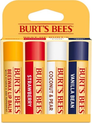 Picture of Burt's Bees Lip Balm, Classic Flavor Pack, 0.15 oz., 4 Tubes | Four Flavors, Lip Moisturizer with Beeswax, Tint-Free, Natural Origin Conditioning Treatment, Easy to Take Anywhere