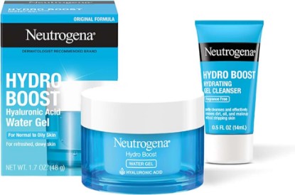 Picture of Neutrogena Hydro Boost Water Gel + Facial Cleanser 1.7 fl. oz + 0.5 oz | Hyaluronic Acid Facial Moisturizer, Suitable for Normal to Oily Skin, Hydrating Face Moisturizer, Trial-Size Facial Cleanser