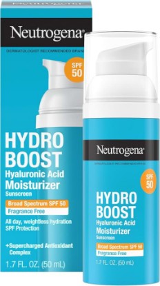Picture of Neutrogena Hydro Boost Face Moisturizer SPF 50, 1.7 fl oz | Hyaluronic Acid, Non-Greasy, Fragrance Free, Daytime Facial Moisturizer, Hydrate & Soothe Dry Skin