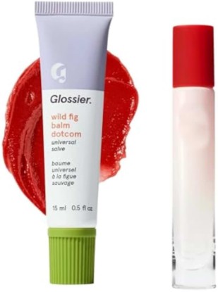 Picture of Glossier Everyday Essentials Duo - You Eau de Parfum Travel Spray 8ml, Balm Dotcom Hydrating Tinted Lip Tint 15ml, Musky Fragrance & Nourishing Lip Care for Daily Use