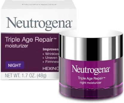 Picture of Neutrogena Triple Age Repair Night Face Moisturizer, 1.7 oz | Hexinol Technology & Vitamin C, Anti-Wrinkle Face Cream, Visibly Reduces Wrinkles & Firms Skin While You Sleep
