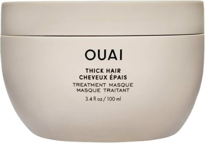 Picture of OUAI Thick Hair Mask - Treatment Masque (3.4 Oz) | With Almond Oil, Olive Oil & Hydrolyzed Keratin, Restores Damaged Hair, Phthalate & Paraben Free Masque