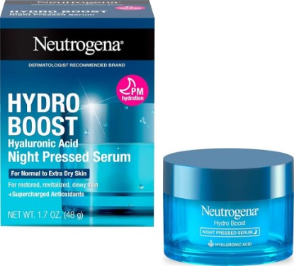Picture of Neutrogena Hydro Boost Night Pressed Serum, 1.7 oz | Hyaluronic Acid & Antioxidants, Hydrating Face Moisturizer, Restores & Revitalizes Skin Overnight, Normal to Extra Dry Skin