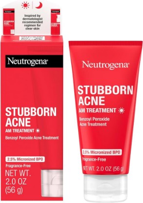 Picture of Neutrogena Stubborn Acne AM Face Treatment, 2.0 oz | 2.5% Micronized Benzoyl Peroxide Acne Treatment, Oil Free Daily Facial Treatment, Reduces Size & Redness of Breakouts