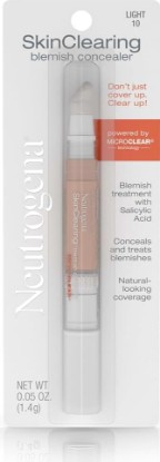 Picture of Neutrogena SkinClearing Blemish Concealer Face Makeup, Light 10, .05 oz | Non-Comedogenic and Oil-Free Concealer Helps Cover, Treat & Prevent Breakouts
