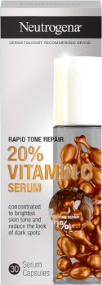 Picture of Neutrogena Rapid Tone Repair 20% Vitamin C Brightening Serum Capsules, Antioxidant Face Serum to Brighten Look of Dark Spots & Even Skin Tone, Oil-Free, 30 Serum Capsules | Antioxidant Face Serum to Brighten Look of, Oil-Free