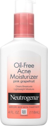Picture of Neutrogena Oil Free Acne Moisturizer, Pink Grapefruit, 4 fl oz | .5% Salicylic Acid Lotion, Face Lotion for Breakouts, Non-Greasy & Non-Comedogenic