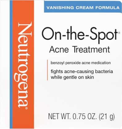 Picture of Neutrogena On-The-Spot Acne Spot Treatment Cream, 0.75 oz | 2.5% Benzoyl Peroxide, Gentle Blemish Medicine, Acne-Prone Skin, Vanishing Formula, Clinically Proven Day-1 Results