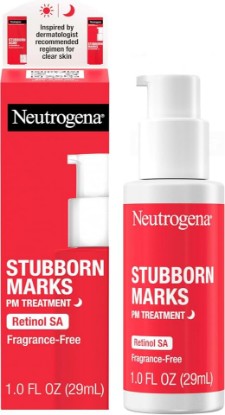 Picture of Neutrogena Retinol SA Stubborn Marks PM Treatment, Fragrance Free, 1 fl oz | Face-Exfoliating Treatment, Helps Reverse Post-Acne Marks & Uneven Skin Tone, Non-Comedogenic