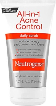 Picture of Neutrogena All-In-1 Acne Control Daily Face Scrub to Exfoliate and Treat Acne, Salicylic Acid Acne Treatment, 4.2 fl. oz
