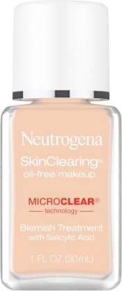 Picture of Neutrogena SkinClearing Oil-Free Acne and Blemish Fighting Liquid Foundation with.5% Salicylic Acid Acne Medicine, Shine Controlling Makeup for Acne Prone Skin, 40 Nude, 1 fl. oz