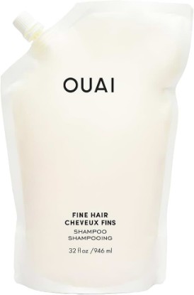 Picture of OUAI Fine Hair Shampoo Refill - Thickening Shampoo for Thin Hair (32 oz) | Volumizing & Strengthening with Biotin, Keratin & Chia Seed Oil for Women & Men - Lightweight, Color-Safe, Sulfate Free [Amazon-developed Certification] Compact by Design
