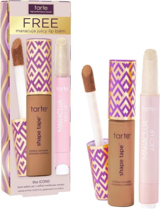 Picture of tarte icons shape tape concealer & maracuja juicy lip duo – Full Coverage Concealer for Dark Circles & Fine Lines with Hydrating Nourishing Lip Gloss Balm, Vegan & Cruelty Free