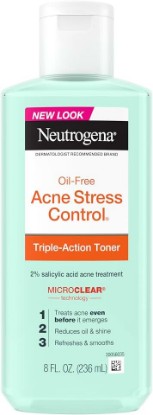 Picture of Neutrogena Acne Stress Control Face Toner, 2% Salicylic Acid, 8 fl. oz | Oil-Free Triple-Action, Green Tea & Cucumber Extract, Nourishing & Refreshing
