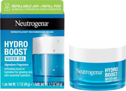 Picture of Neutrogena Hydro Boost Water Gel Face Moisturizer Starter Kit, 1.7 oz | Includes Refillable Jar + Refill Pod, with Hyaluronic Acid for a Burst of Hydration & Dewy Skin, 1.7 oz Each